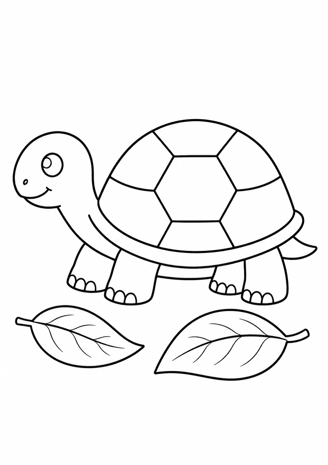 Kleurplaat: schildpad op wandel.