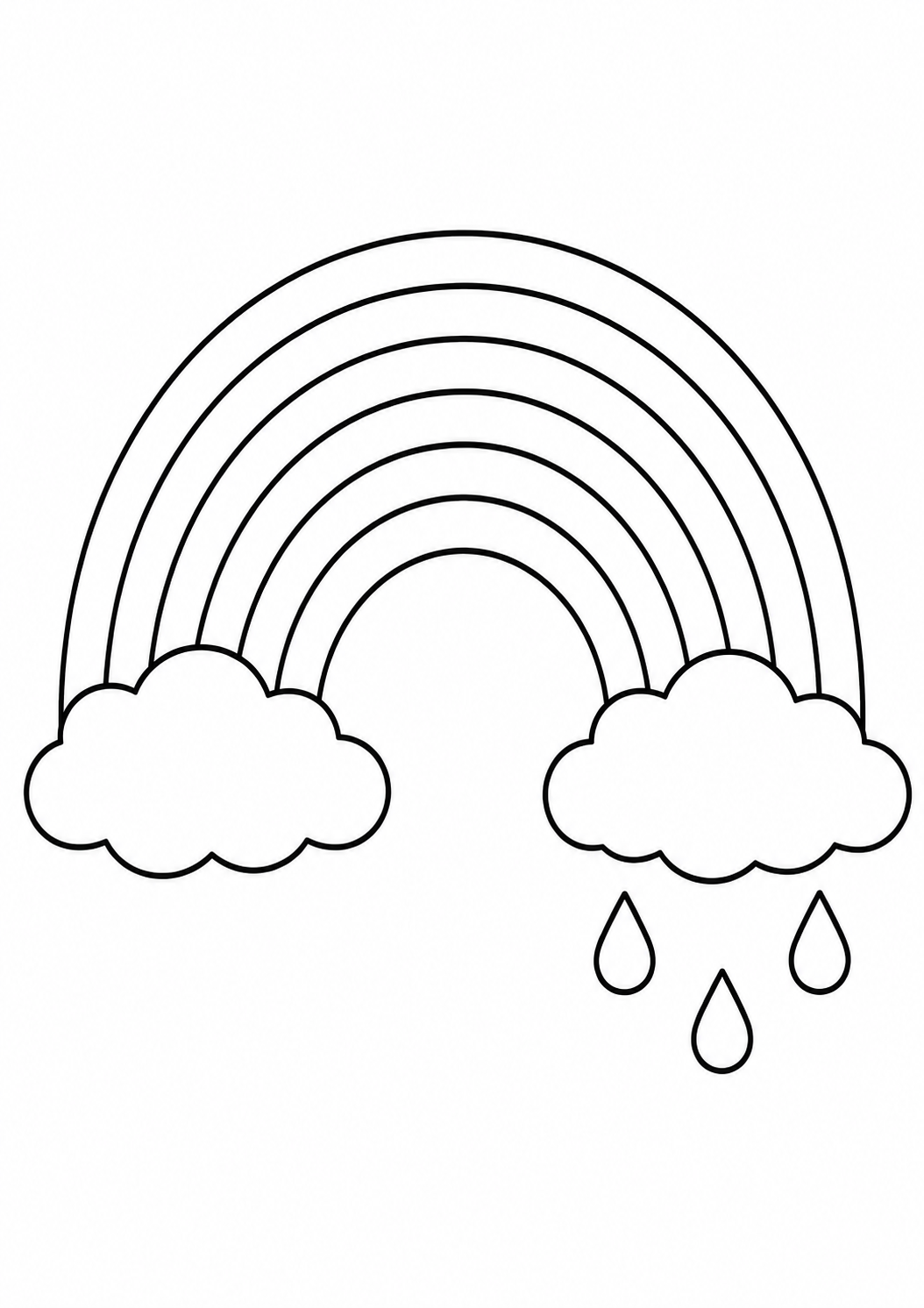 Kleurplaat: regenboog na de regen.